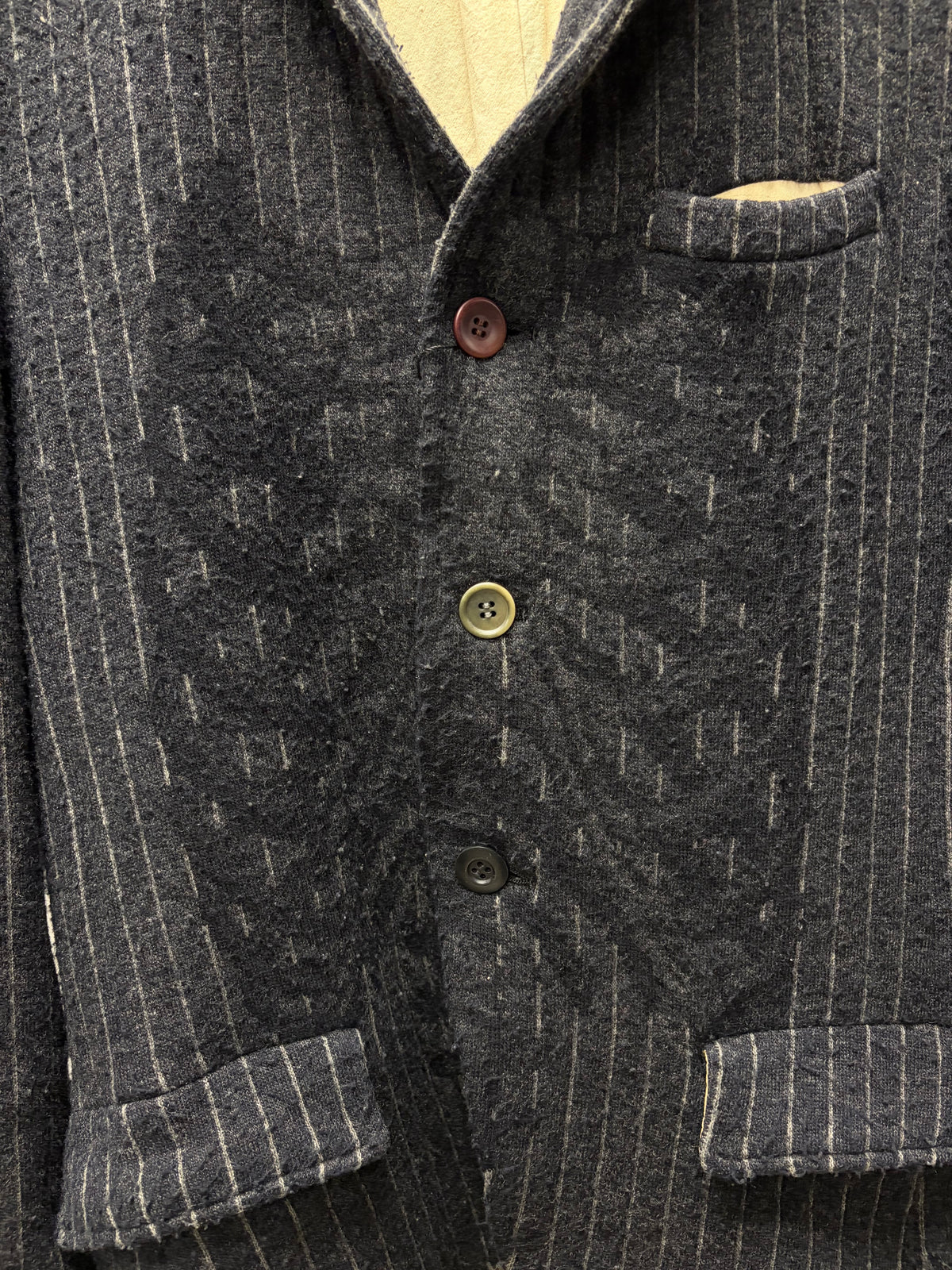 AW2013 Undercover 'Anitomicouture' Ribcage Embroidered Pinstripe Blazer