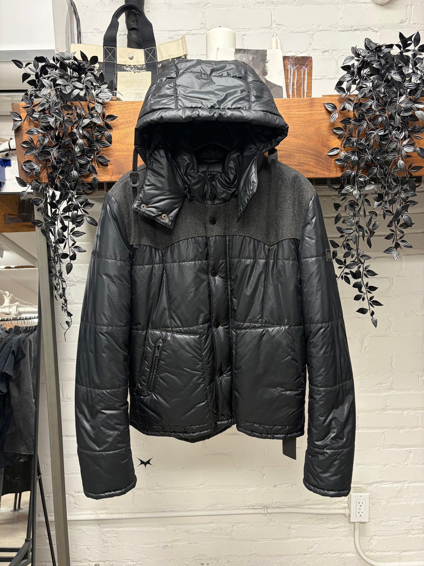 2000s Dolce & Gabbana Mainline Down Filled Jacket with Western Herringbone Detailing