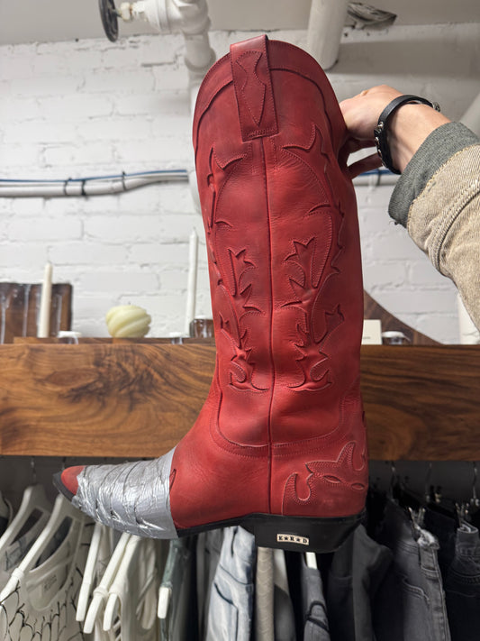 Enfants Riches Deprimes ‘Duct Tape’ Leather Cowboy Western Boots