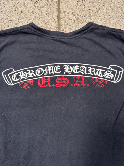 Chrome Hearts U.S.A. Scroll Logo T-Shirt