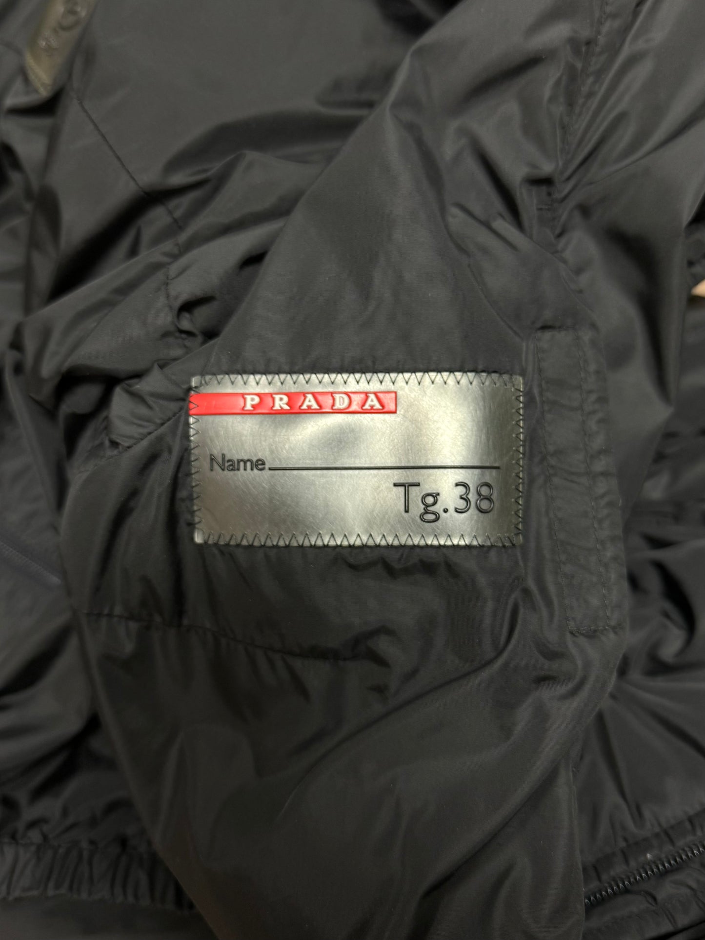 Prada Sport Nylon Shell Black Down Filled Coat