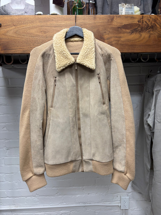 AW2003 Number (N)ine ‘Touch Me I’m Sick’ Suede Shearling Collared Jacket