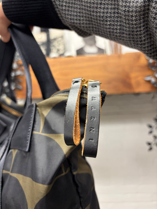 Marni x Porter Black/Green Nylon Tote Bag