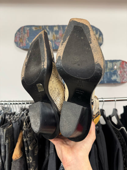 Alyx Studios ‘Leone’ Leather Snake Print Cuban Heel Boots