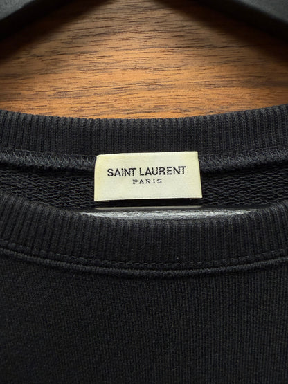 2018 Saint Laurent ‘Scorching Sun’ Black Embroidered Logo Sweatshirt