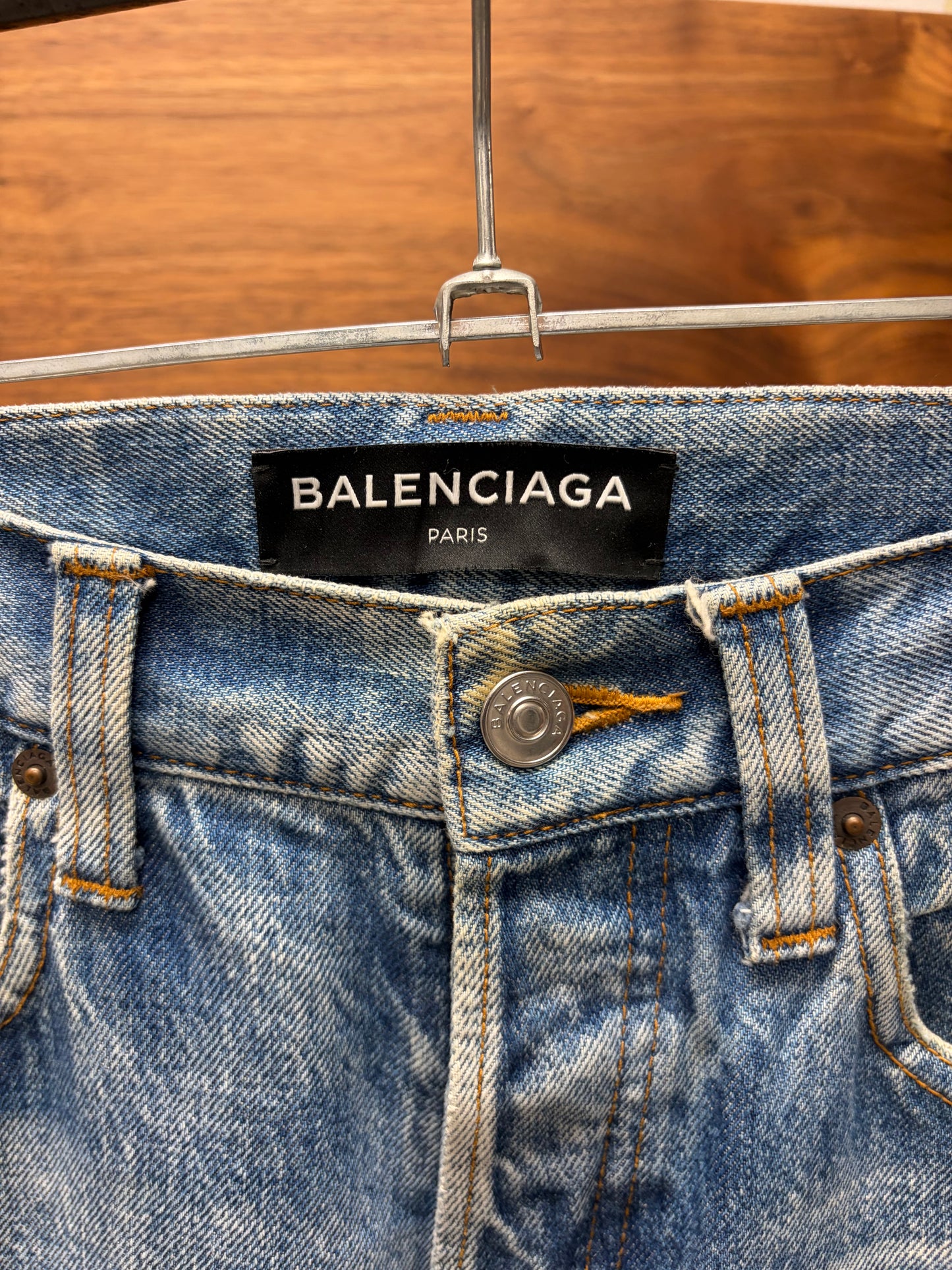 2017 Balenciaga Washed Blue Skinny Jeans