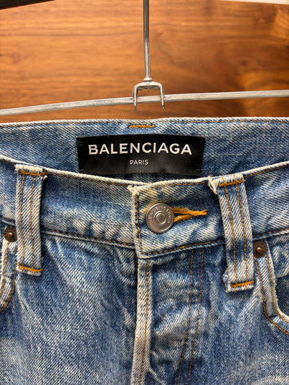 2017 Balenciaga Washed Blue Skinny Jeans