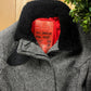 Vintage 2000’s Prada Sport Wool ‘Neck Guard’ Herringbone Grey Coat.