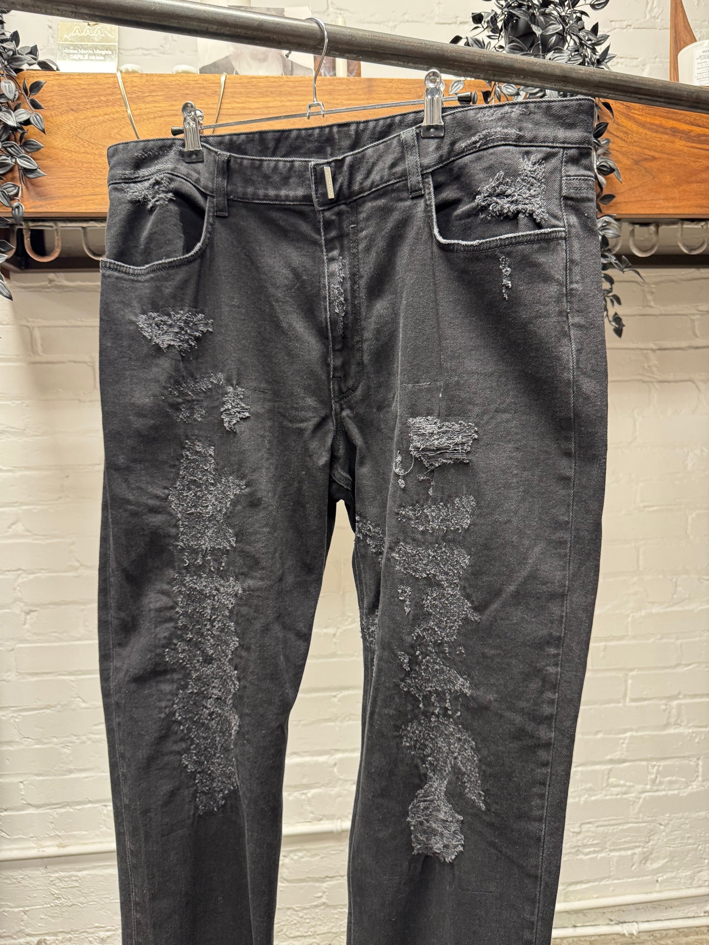 Givenchy by Matthew Williams Distressed Black Skinny Jeans