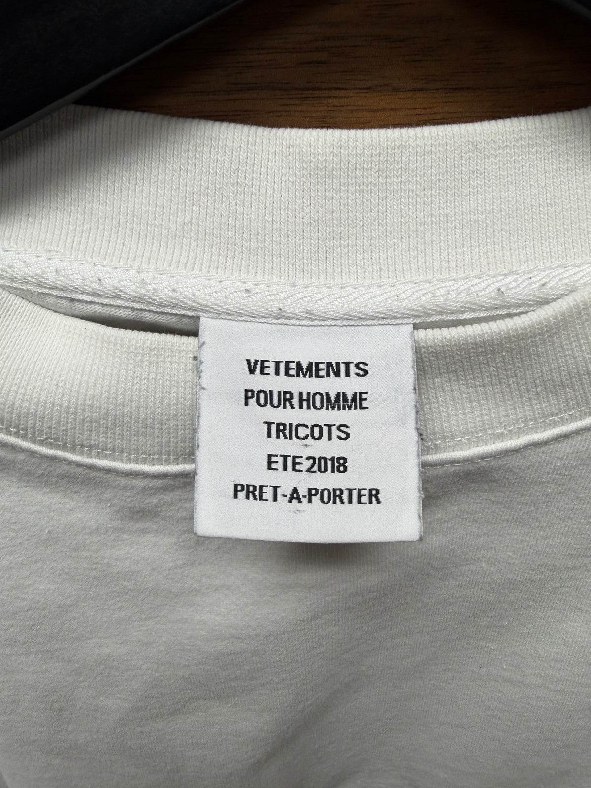 SS2018 Vetements ‘Baseball Logo’ Embroidered White/Red Sweatshirt