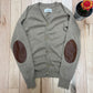 Maison Margiela ‘Leather Patch’ Wool Knit Cardigan