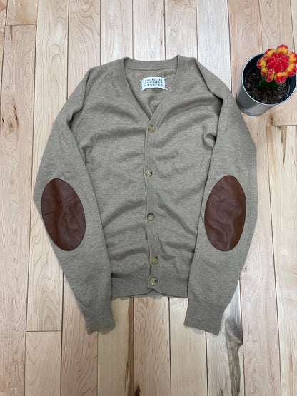 Maison Margiela ‘Leather Patch’ Wool Knit Cardigan