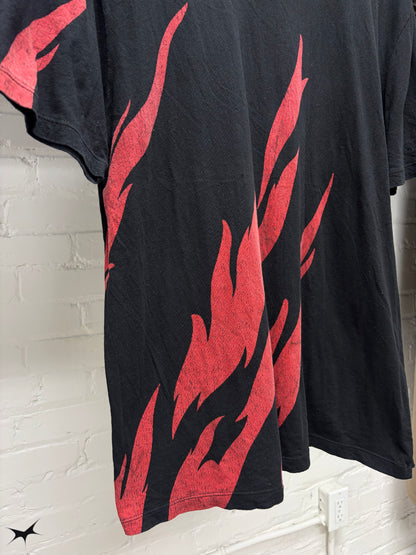 2017 Saint Laurent ‘Flame’ Black/Red Graphic T-Shirt