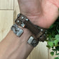 Miu Miu Studded Brown Leather Bracelet