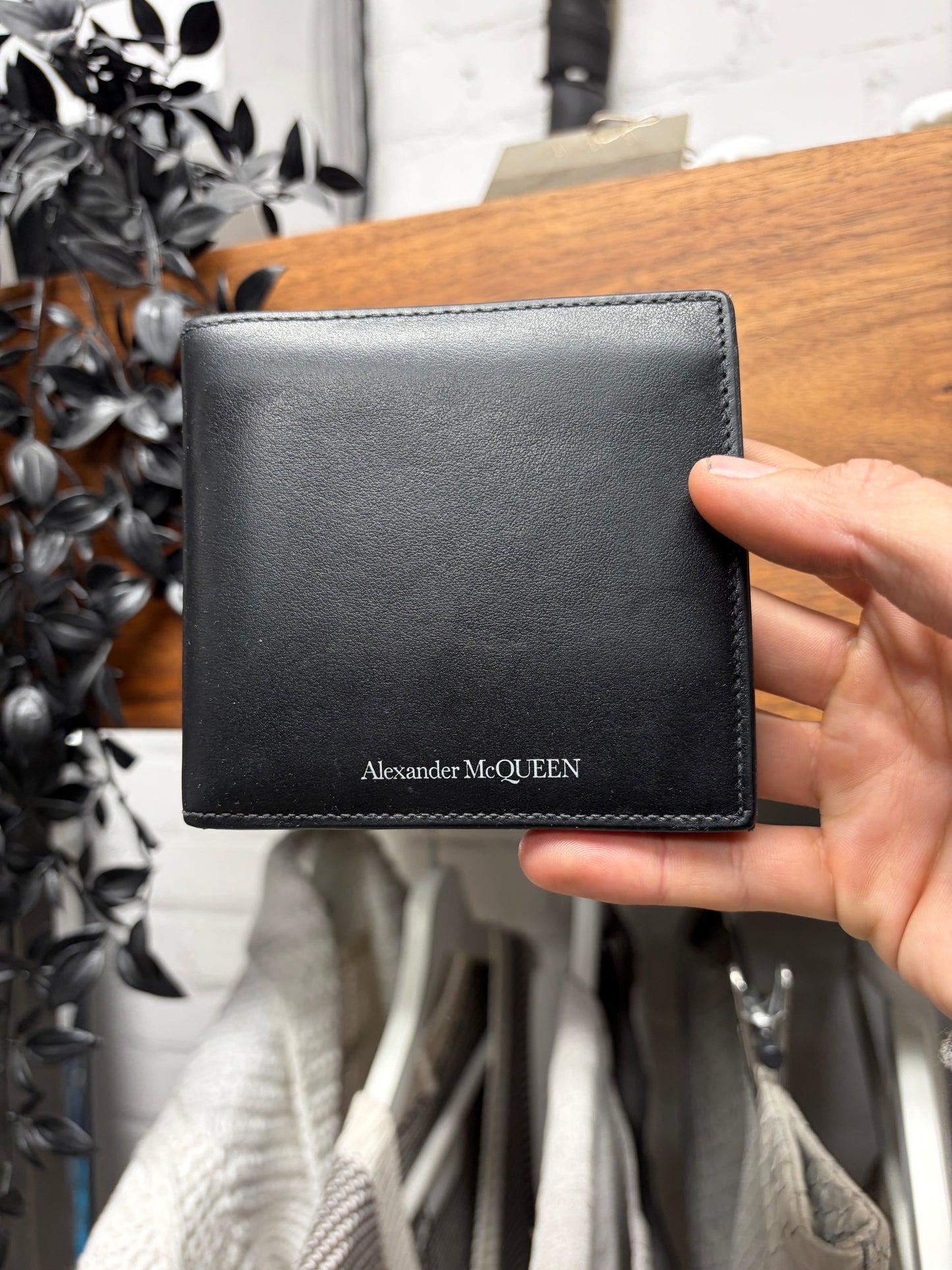 Alexander McQueen Black Leather Bifold Wallet