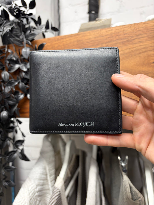 Alexander McQueen Black Leather Bifold Wallet
