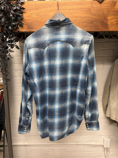 Kapital Shadow Plaid Button Snap Vintage Inspired Flannel