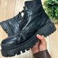 Balenciaga ‘Strike’ Black Leather Lace-Up Combat Boots