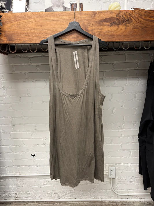 AW2023 Rick Owens ‘Luxor’ Dust Brown Asymmetric Tank Top