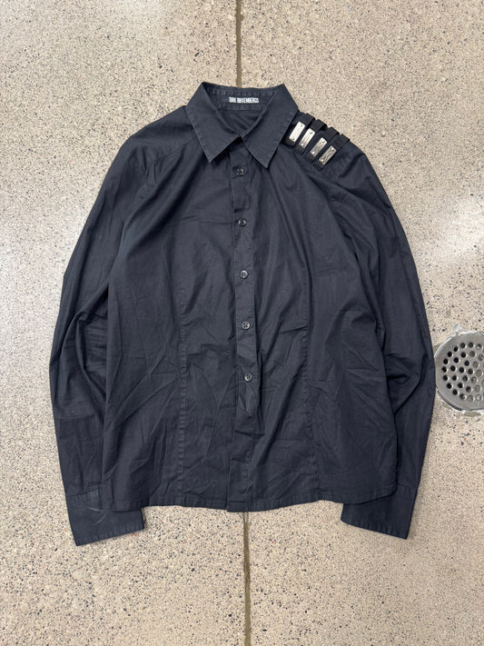 Dirk Bikkembergs Metal ‘Shoulder Strap’ Button Up Shirt
