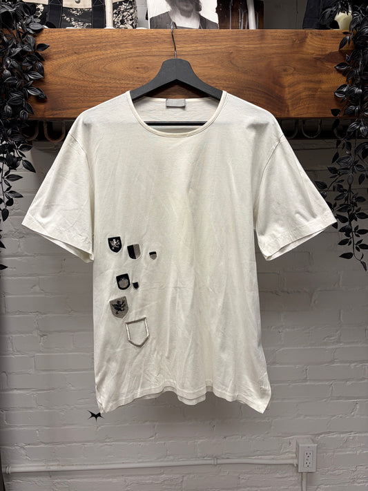 AW2002 Dior Homme by Hedi Slimane ‘Reflexion’ Embroidered Crest White T-Shirt