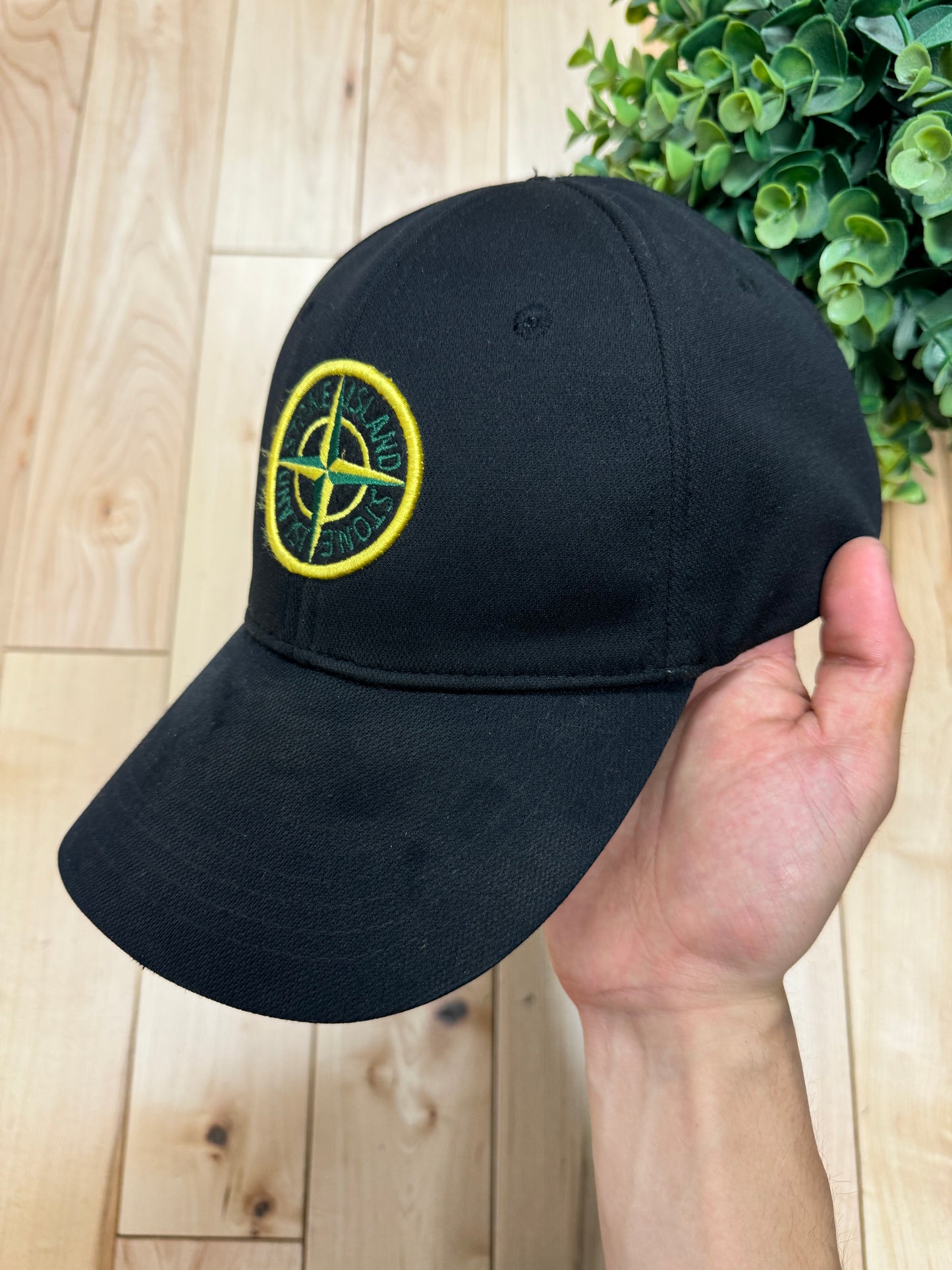 Stone Island Badge Logo Black Strapback Hat