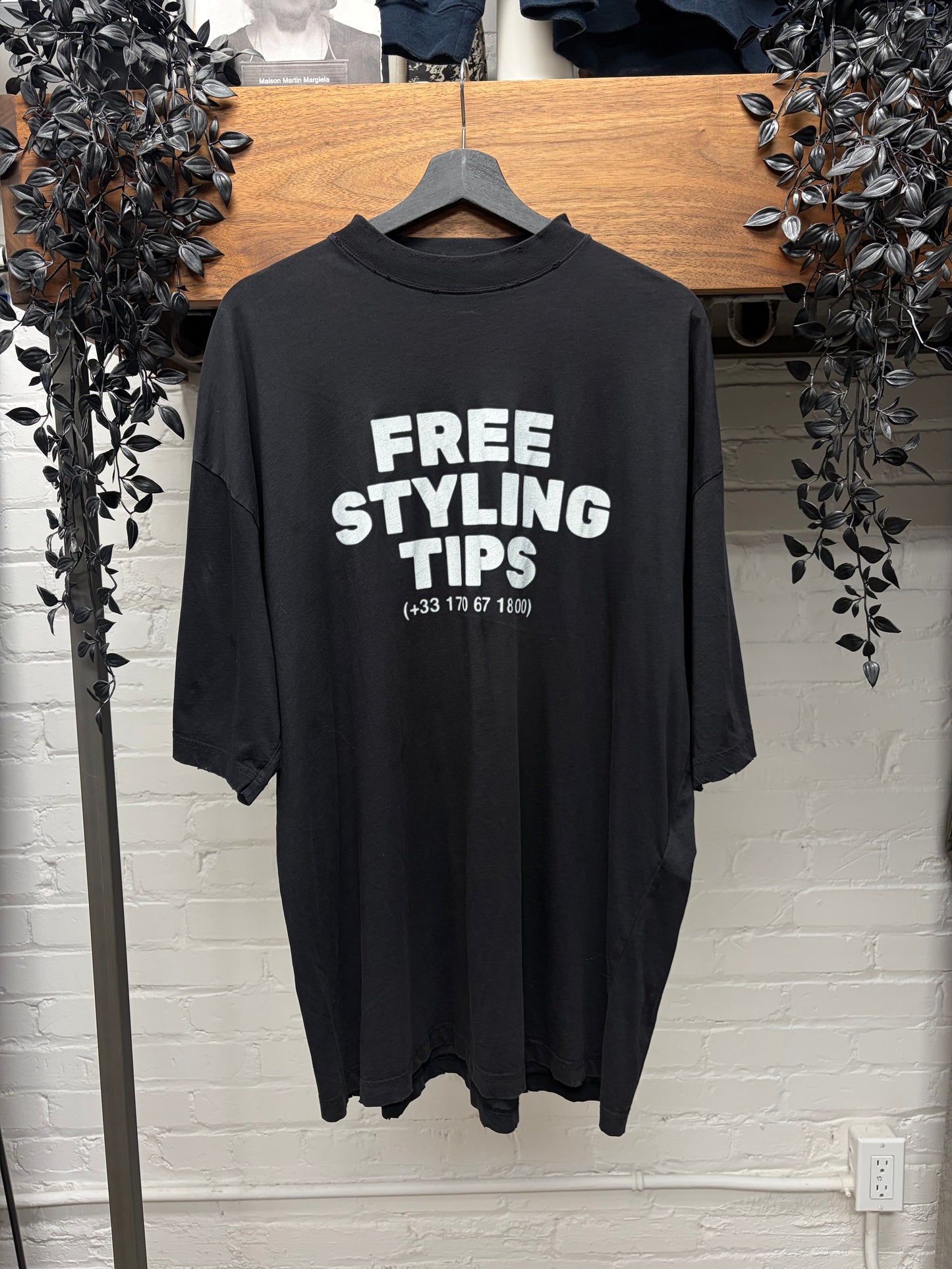 2022 Balenciaga ‘Free Styling Tips’ Black Graphic T-Shirt