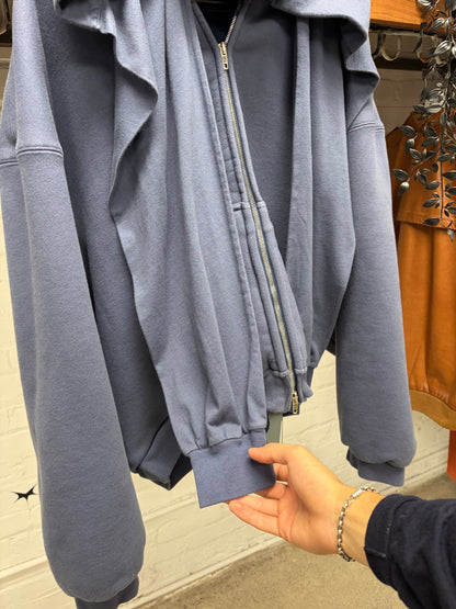 SS2025 Balenciaga ‘Incognito’ 4 Sleeve Blue Zip-Up Hoodie