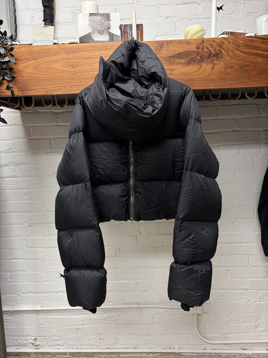 AW2021 Rick Owens ‘Gethsemane’ Funnel ‘Scarf Collar’ Cropped Down Filled Jacket