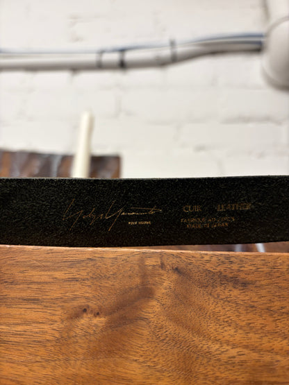 Yohji Yamamoto Pour Homme Black/Silver Horse Leather Small Buckle Belt