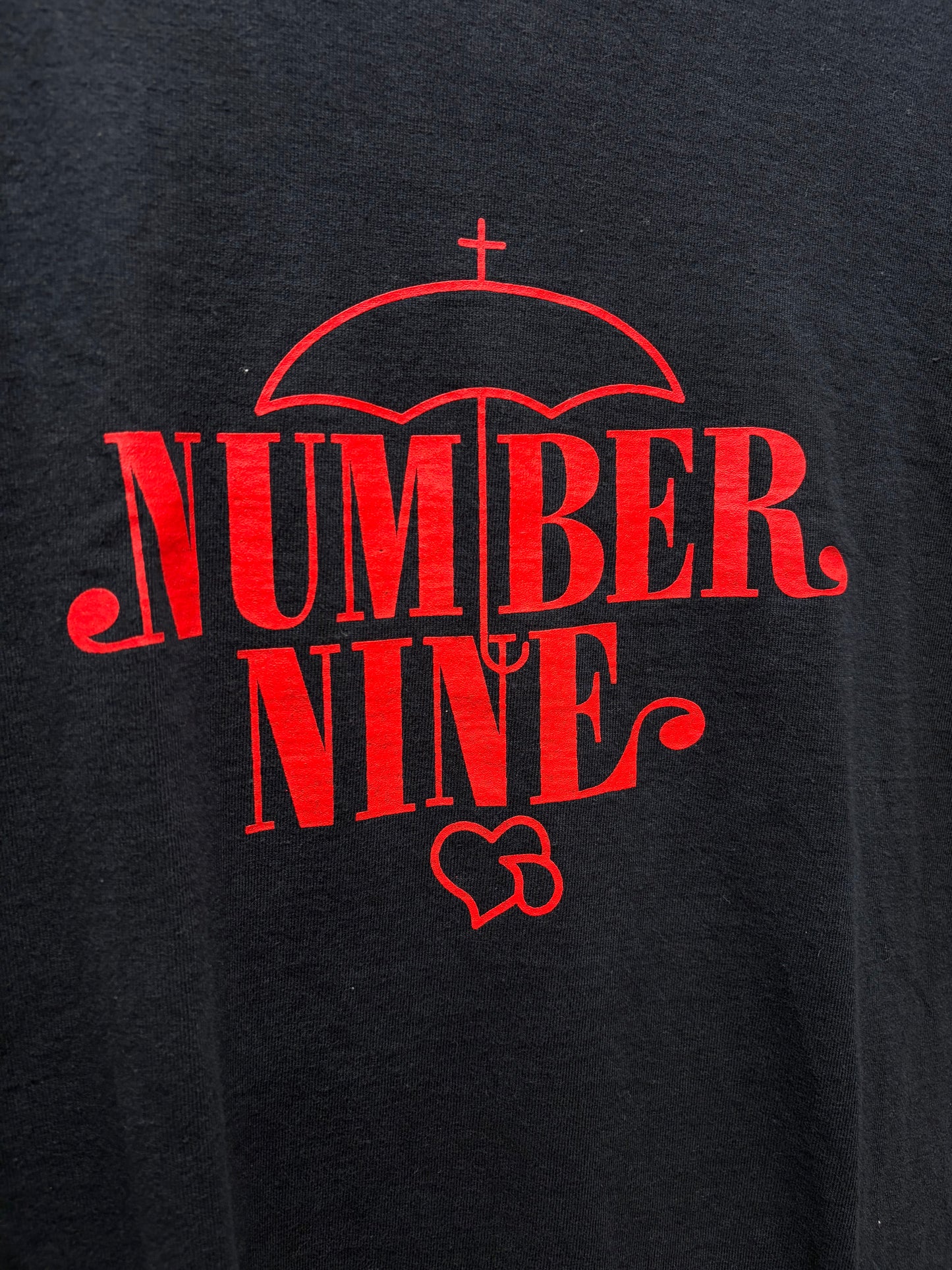 Number (N)ine ‘Umbrella Cross’ Black/Red Graphic T-Shirt