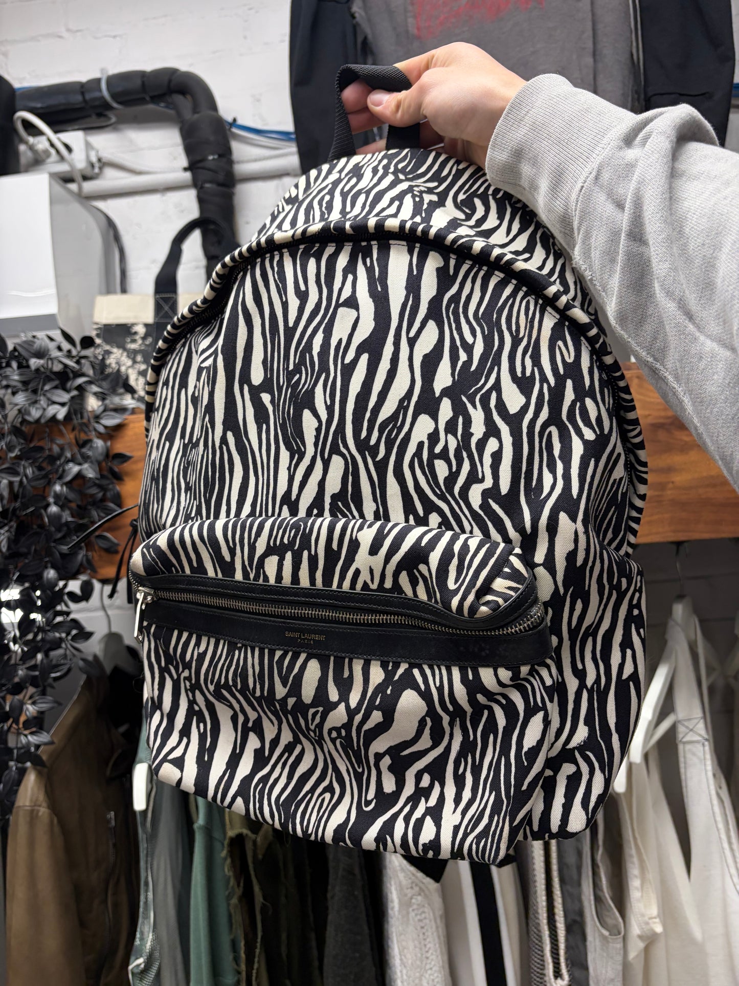 Saint Laurent Zebra Print ‘City’ Backpack