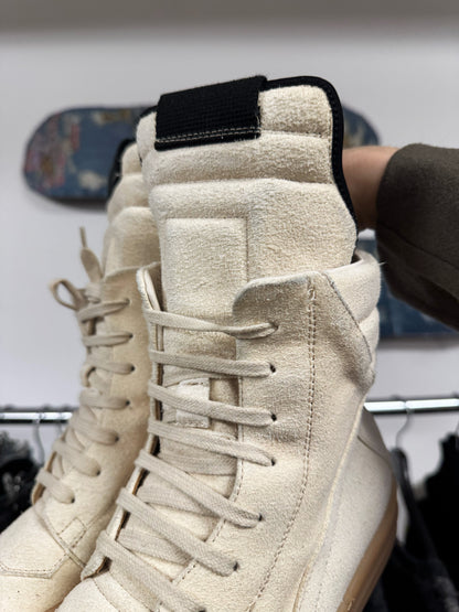 SS2018 Rick Owens ‘Dirt’ Natural/Dinge Reverse Suede Geobaskets