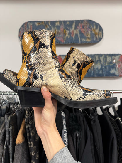 Alyx Studios ‘Leone’ Leather Snake Print Cuban Heel Boots