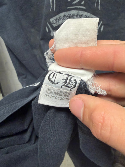 Vintage Chrome Hearts ‘Dagger Logo’ Faded Black Graphic T-Shirt