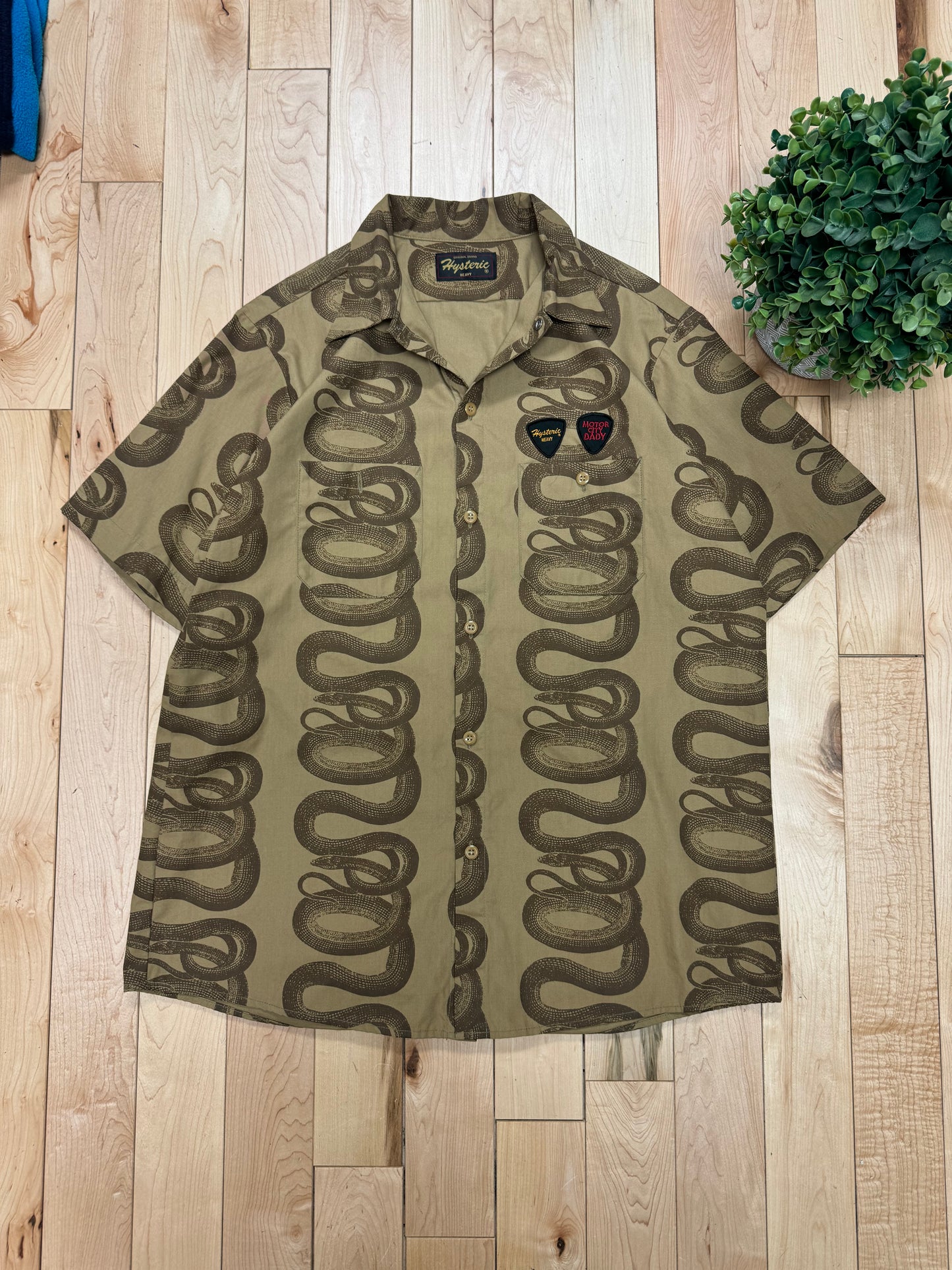 2000s Hysteric Glamour ‘Snake Print’ Button Down Shirt