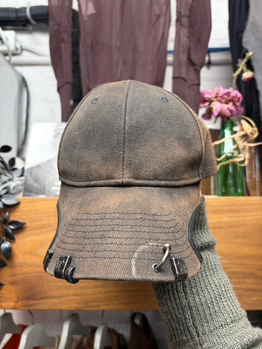 SS2024 Balenciaga ‘Piercing’ Sun-Faded Black Cutout Baseball Cap