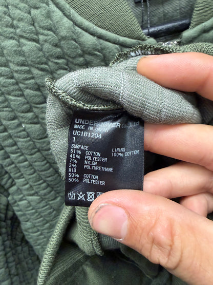 Undercover ‘Cropped Fit’ Quilt Padded Bomber Jacket with Ribbed Cuffing