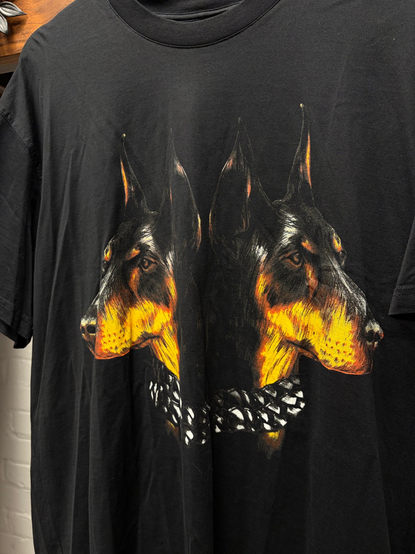AW2013 Givenchy by Ricardo Tisci ‘Double Doberman’ Black Oversized Graphic T-Shirt