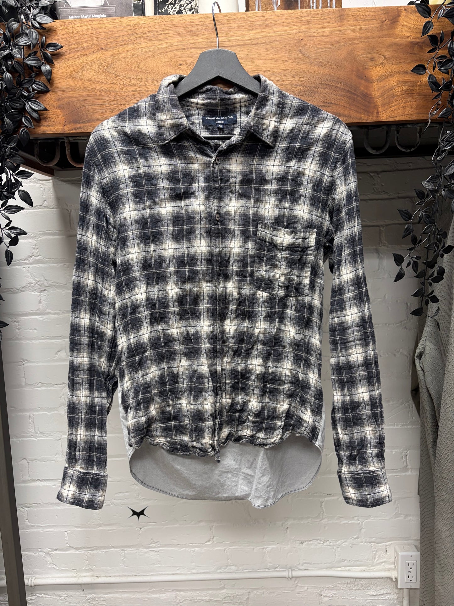 2009 Comme Des Garçons Homme Shadow Plaid Hybrid Reconstructed Flannel