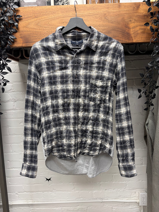 2009 Comme Des Garçons Homme Shadow Plaid Hybrid Reconstructed Flannel