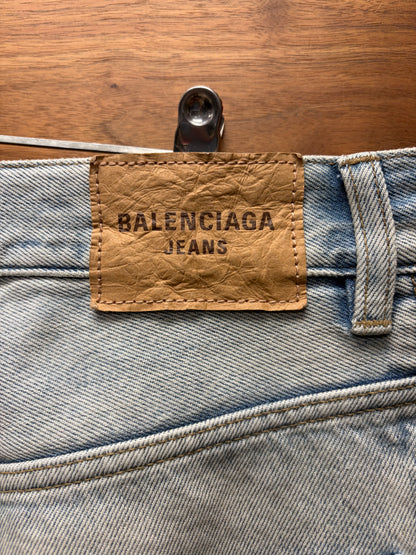 SS2024 Balenciaga ‘Size Sticker’ Dirty Blue Baggy Denim