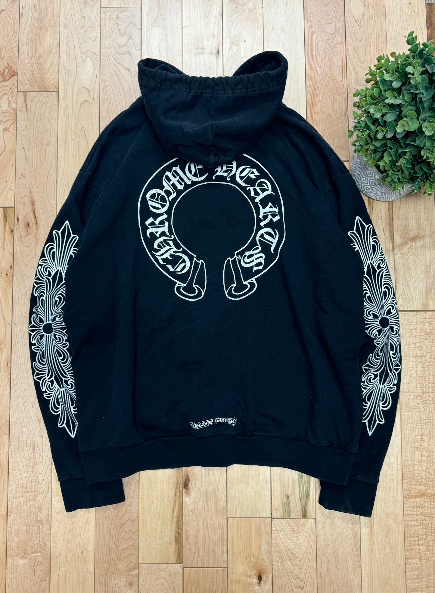 Chrome Hearts Horseshoe Logo Black Pullover Hoodie