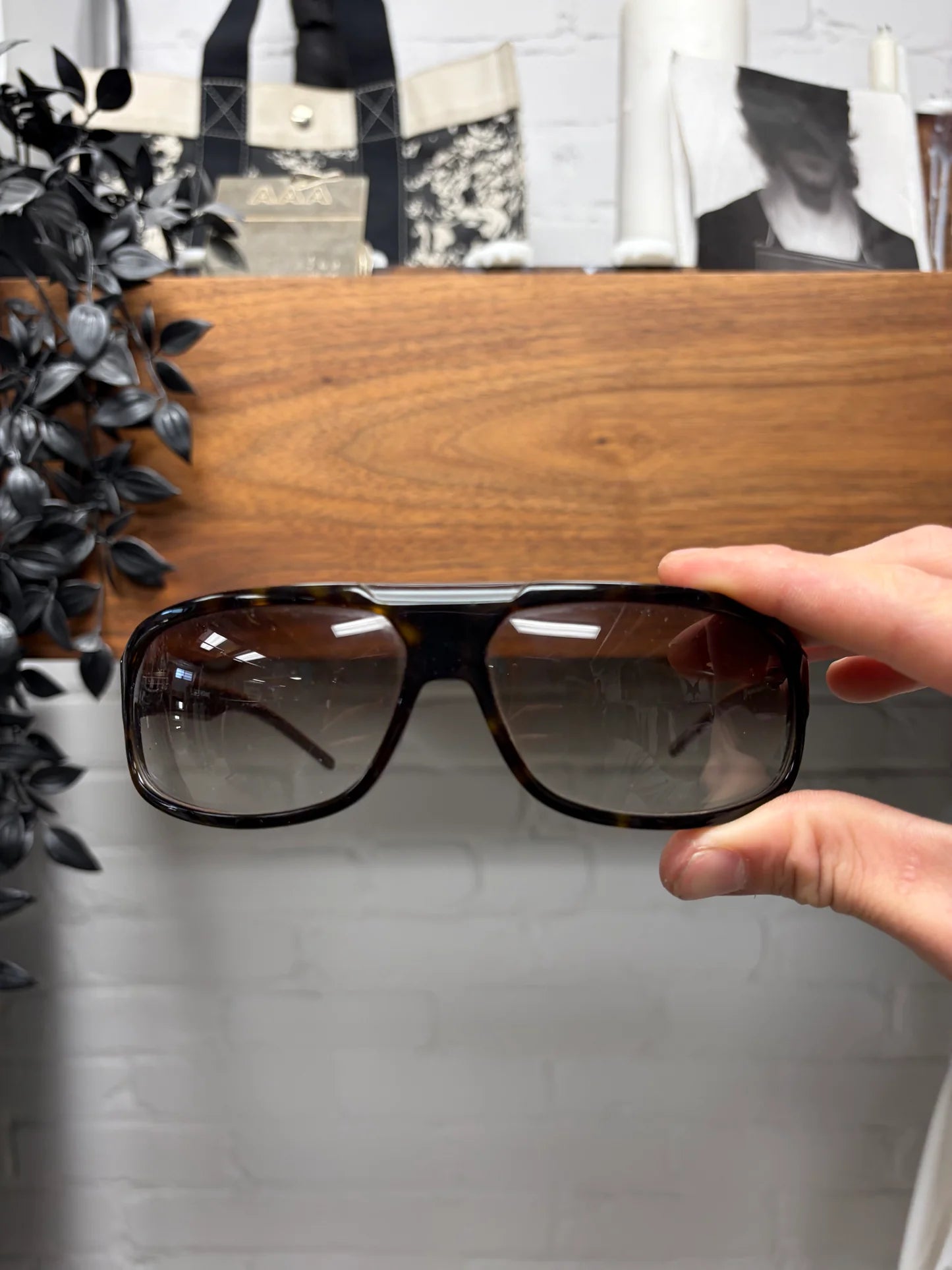 AW2003 Dior Homme by Hedi Slimane ‘Luster’ Black Tie Aviator Sunglasses