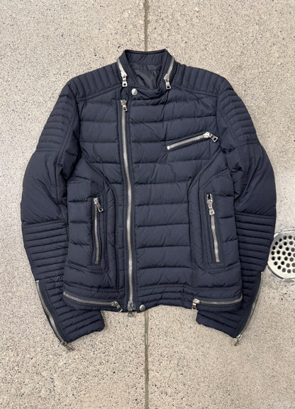 Balmain Moto-Zip Black Puffer Jacket