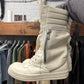 Rick Owens ‘Cargobasket’ Milk/White Leather High Top Sneakers
