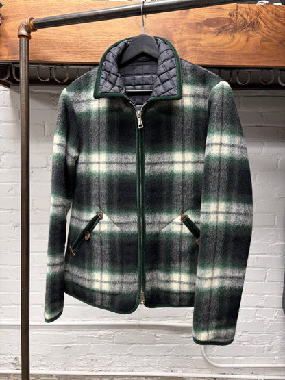 AW2009 Number (N)ine Reversible Wool/Quilted Liner Plaid Collared Jacket