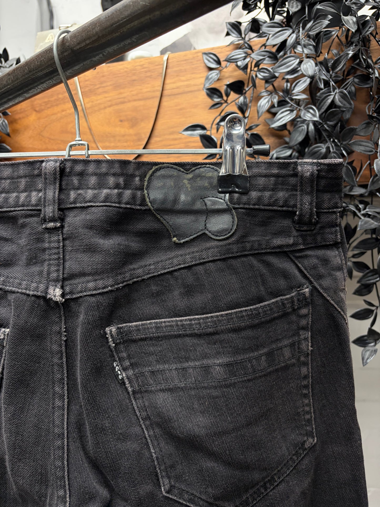 OG Number (N)ine ‘Crying Heart Patch’ Black Sun Faded Skinny Jeans