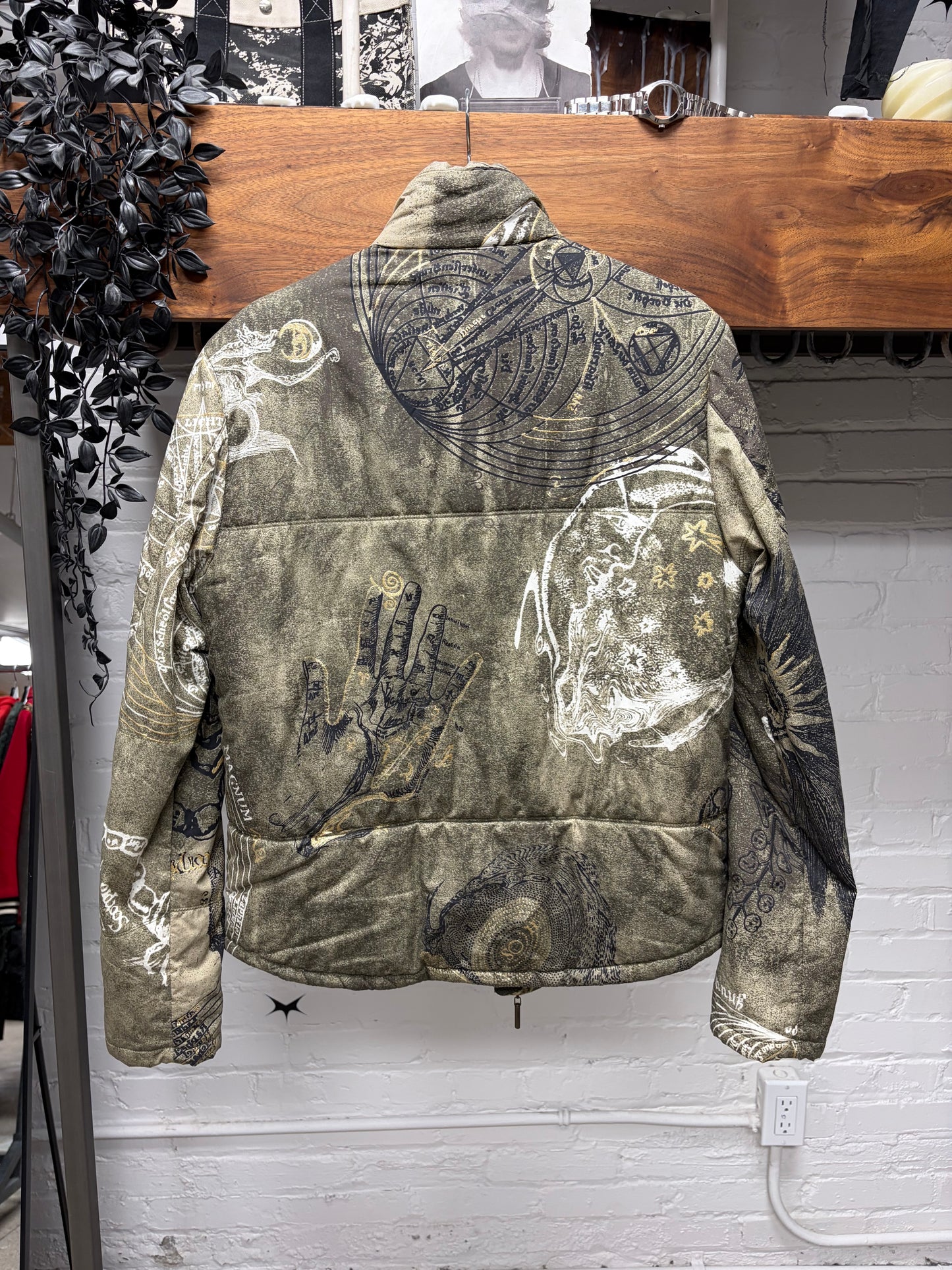 2000s Roberto Cavalli ‘Tapestry’ Green Down Filled Jacket