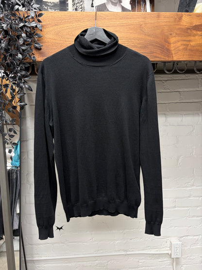 Prada Black Wool Knit Roll Neck Sweater